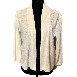 Cynthia Rowley Open Cropped Cardigan Cream Medium